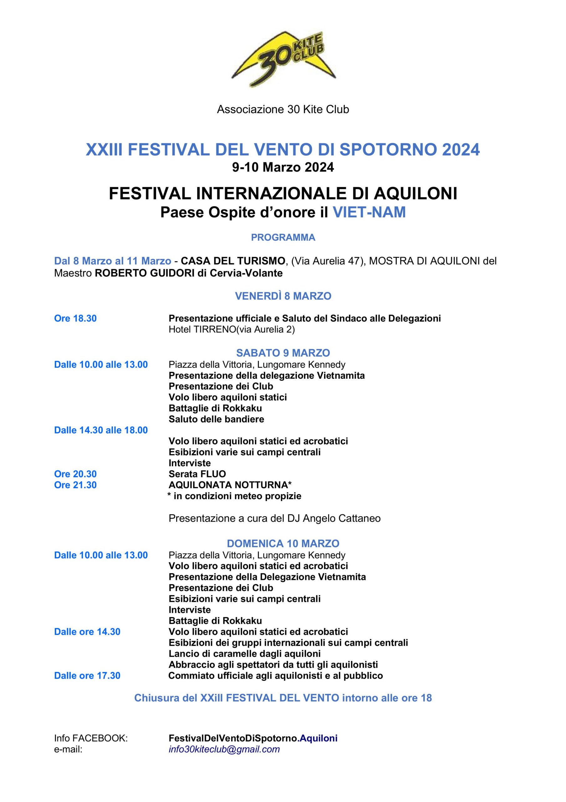 XXIII Festival del Vento di SPOTORNO 2024 – PROGRAMMA (1)